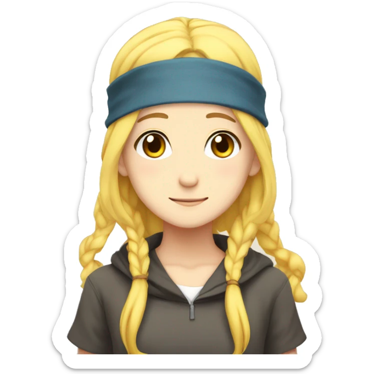 Anime girl with yellow hair but headband on her hair ymir fritz  sticker