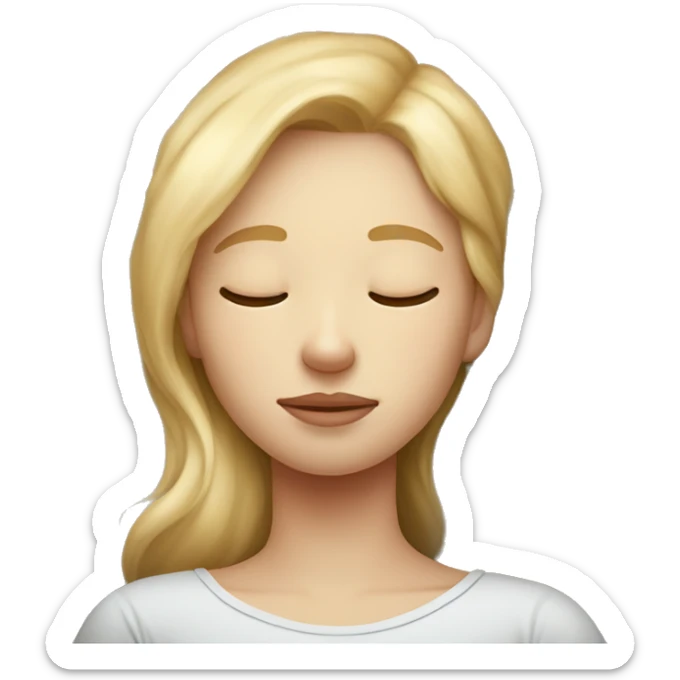 teenage girl taking a nap dreaming about a man. She is pale and is dreaming about a man with blond hair sticker