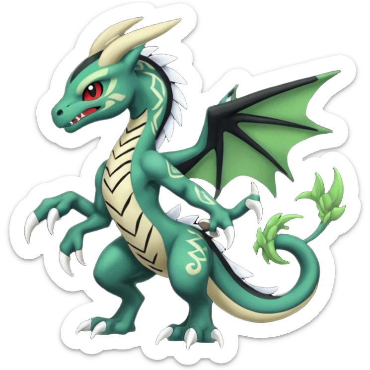 Meloetta-Venom-Stitch-Zekrom-Salandit-fusion, full body, tribal markings  sticker
