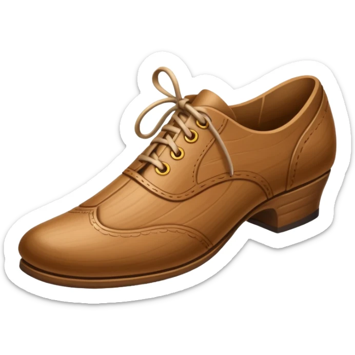 Un zapato de madera estilo Polonia . El zapato está tallado a mano. sticker