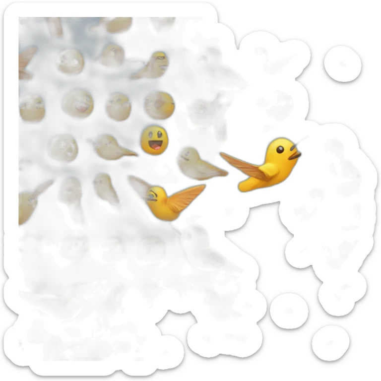 erstelle ein emoji von einem bunten kolibri, ohne ast und noch ein bisschen süßer sticker