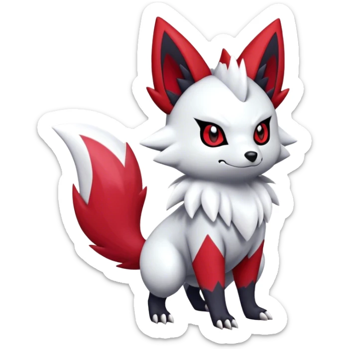 Epic Shiny Cute Kawaii Zangoose-Zorua-Zoroark-Pokemon-fakemon-hybrid-animal Full Body  sticker