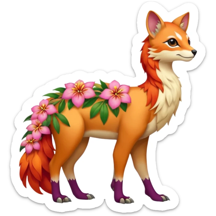 Colorful exotic floral Falvie-Fionbri, full body sticker