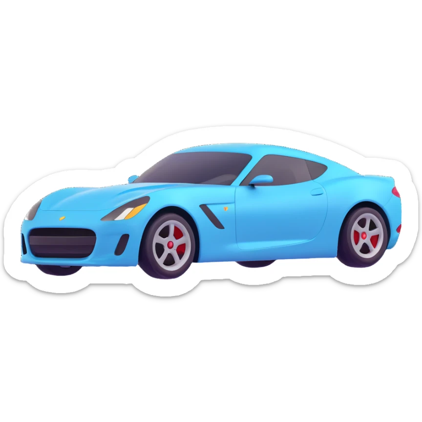 modern sports car emoji, vibrant colors, smooth lines sticker
