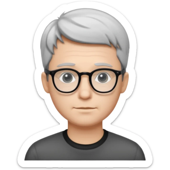 padre con gafas poco pello y color blanco y negro sin arujas sticker