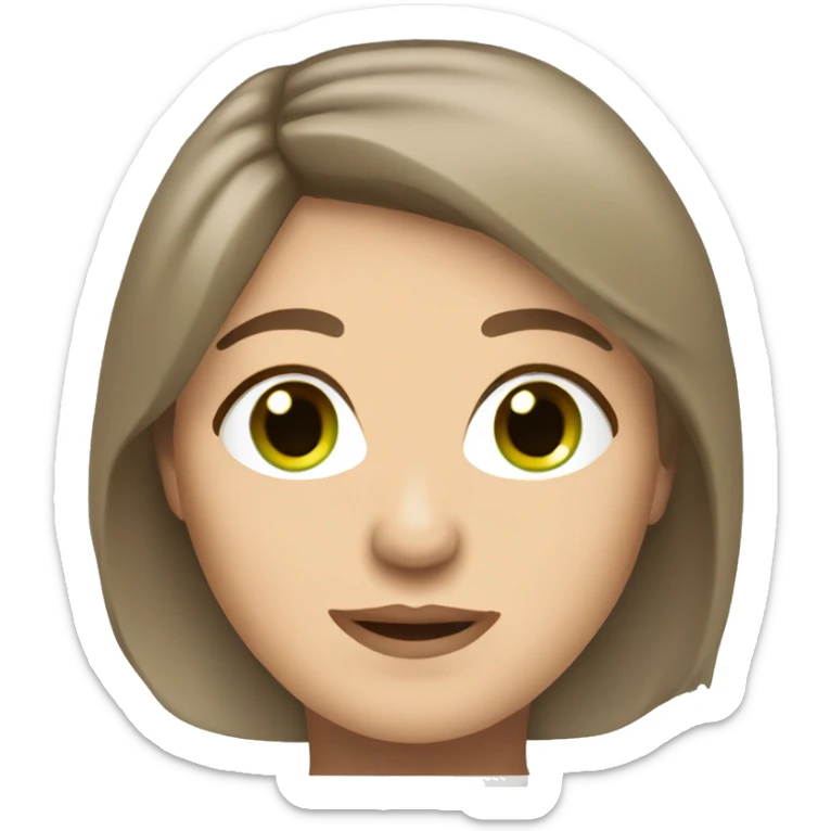 pretty middle age caucasian woman with brown hair and green eyes sticker
