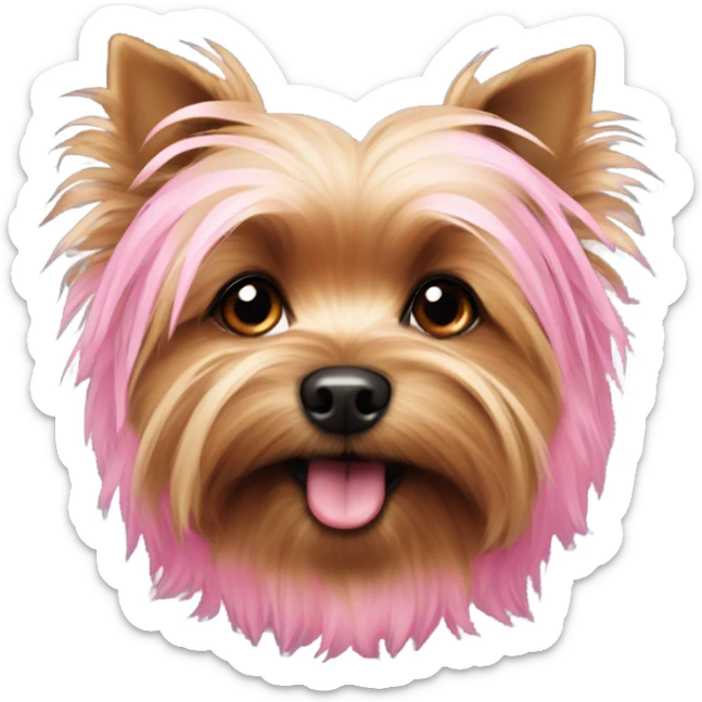 Pink yorki dog sticker