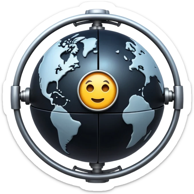 the planet of Geidi Prime from Dune, dark and industrial, circular emoji sticker