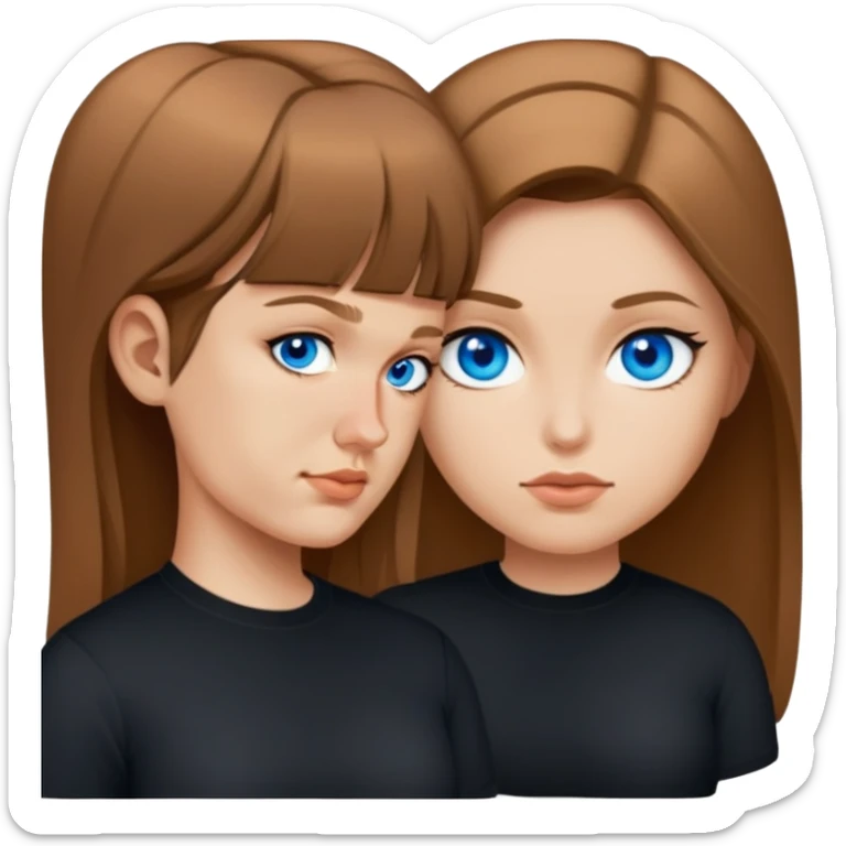 female, wearing black shirt sticker