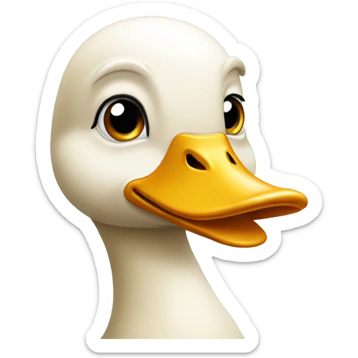 White and beige duck sticker