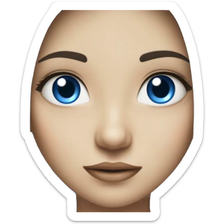 White & blue hair, blue eyes, girl sticker