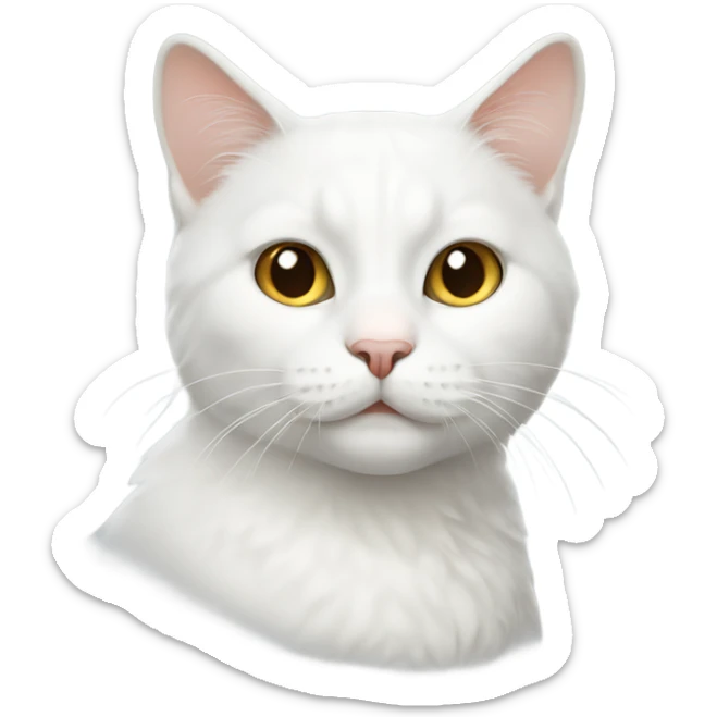White cat sticker