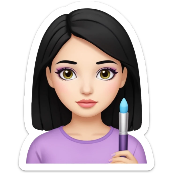 latina black hair cute pastel colors skin care sticker