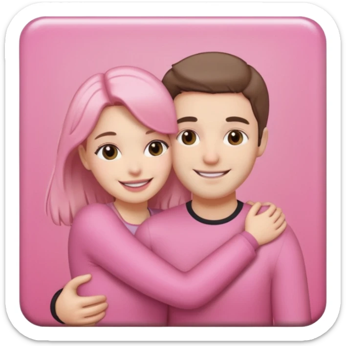 pink polaroid photo of a couple sticker