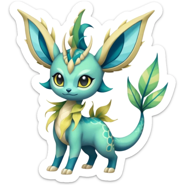 Colorful Exotic Meloetta-Vaporeon-Leafeon-Amaura-Venom-Stitch-Fakémon-creature-hybrid sticker