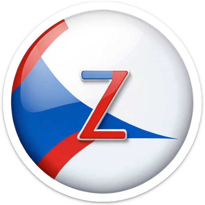 russia flag with white circle on the center and the bold letter "Z" in it sticker