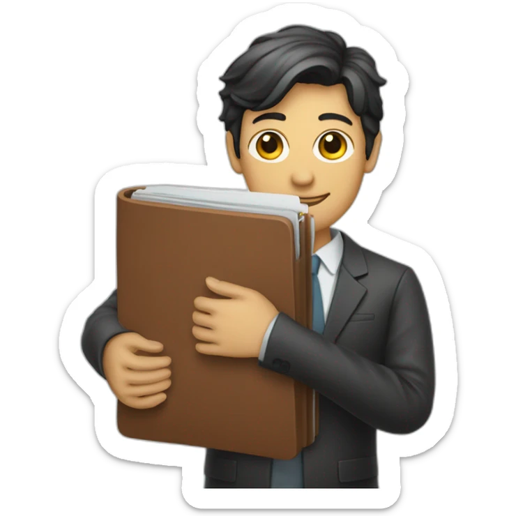 persona con una carpeta en la mano sticker
