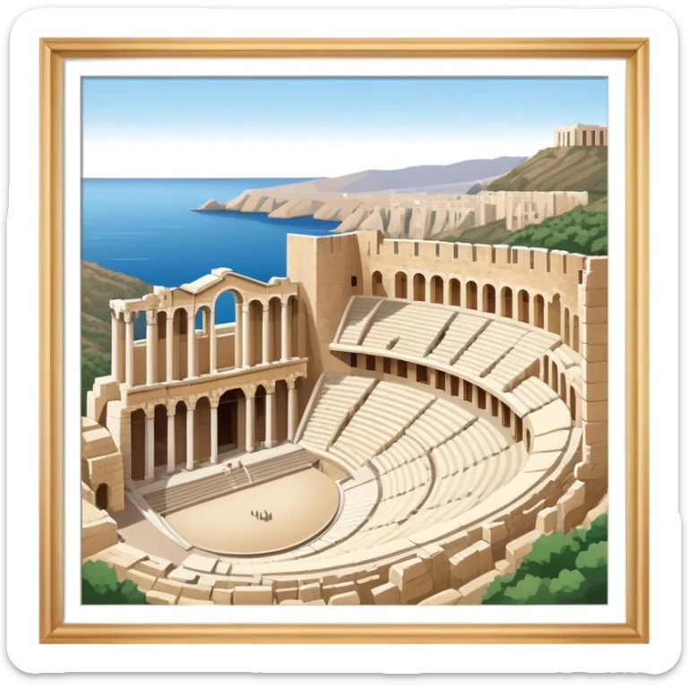 Odeon of Herodes Atticus Landmark Emoji – Depicting the ancient stone amphitheater on the Acropolis slopes. sticker