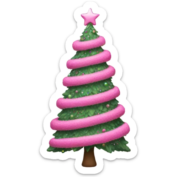 pink Christmas tree sticker