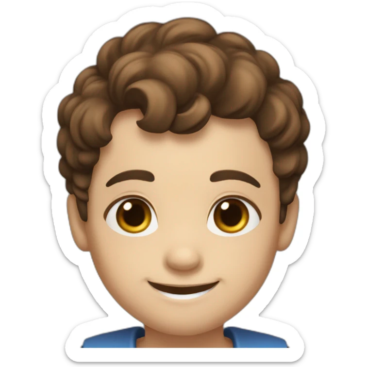 A 6 years old boy with brown hair and wide smile and chin dimples sticker