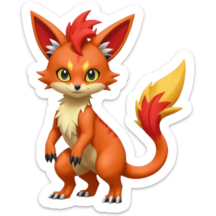 Torracat-Amaura-
Salandit-Fennekin-Fakémon-Digimon-fusion (full body) sticker