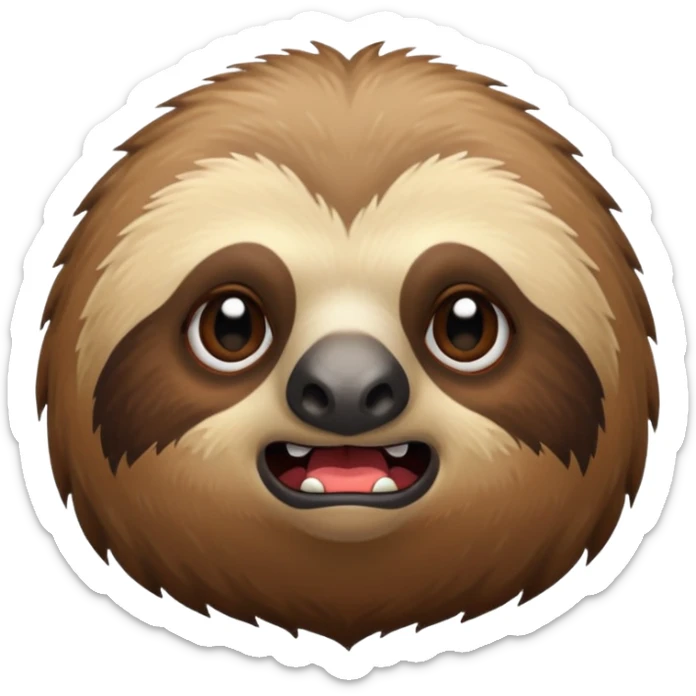 Perezoso con cara de enojado hazle como una x en el lado izquierdo de la cara  sticker