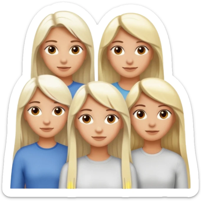 hufflepuff-house-student-friend-group girl-tanned-skin and super-long straight light platinum blonde hair-brown eyes sticker