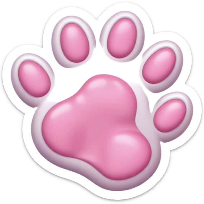 cat paw, cute feline foot with pink paw pads sticker