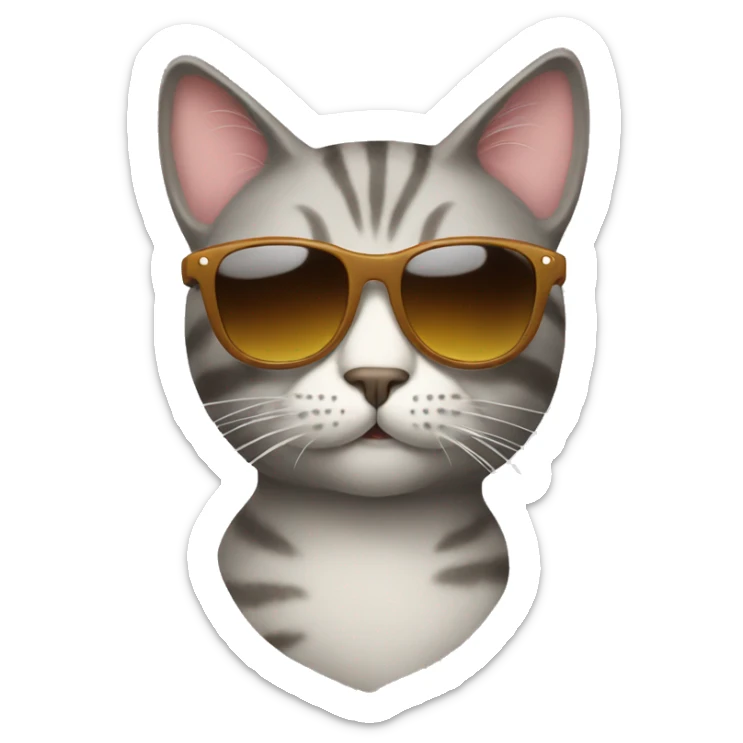 Cat with sunglasses sticker