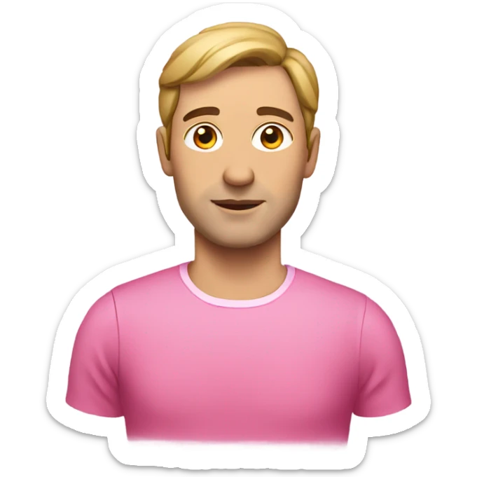 european man wearing a pink woman dress sticker