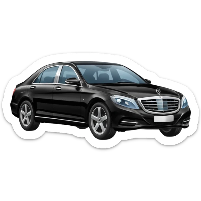 Crée-moi une voiture noire, berline, très classe La voiture  en long 2025classe S que d’un côté  sticker