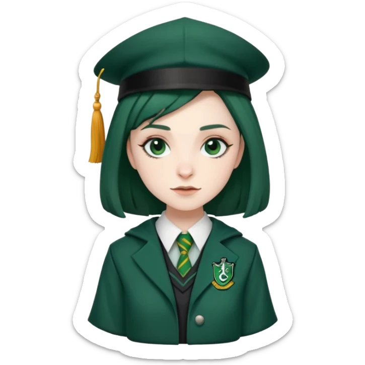 Pansy Parkinson in harry potter, wear hogwarts slytherin uniform sticker