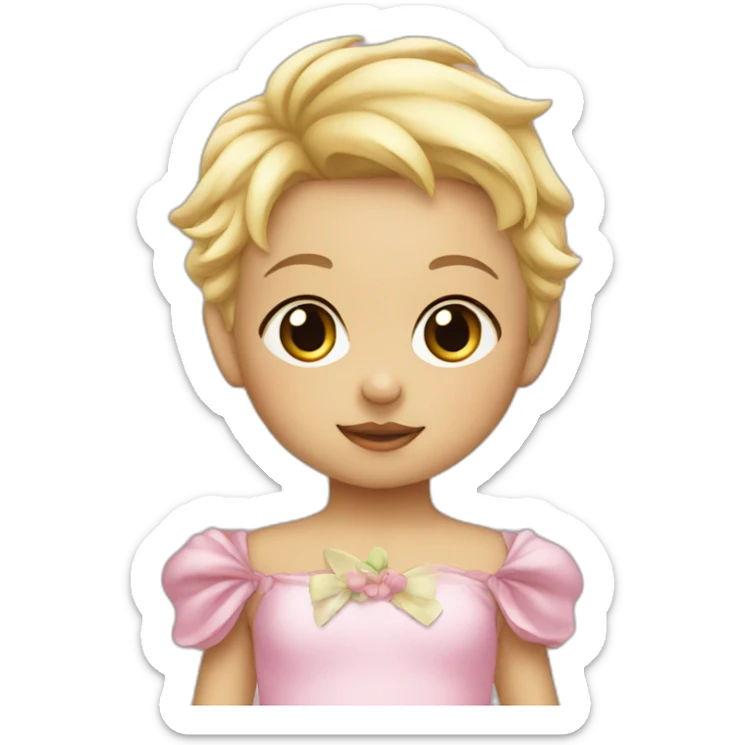 little blonde baby girl in a bird costume sticker
