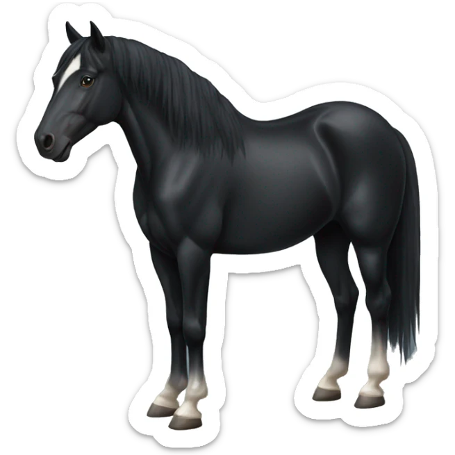 Black horse sticker