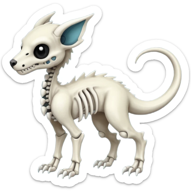 Eldritch Spooky Scary Skeletal Linoone-Absol-Trico-Hybrid (Full body) sticker