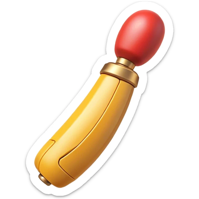 Clash of Clans aesthetic: Cinematic Playful Wii Nunchuk Portrait Emoji, rendered in a 3D vector-style similar to standard emojis with minimal shading and bold, simplified shapes. A compact, distinct form with signature details, softly glowing with a nostalgic gaming charm. Simplified yet unmistakably iconic, highly detailed and consistent, glowing with a soft radiance and high shine. Stylized with a touch of retro gaming magic and a soft glowing outline, capturing the essence of a beloved gaming relic with a friendly, playful manner! sticker