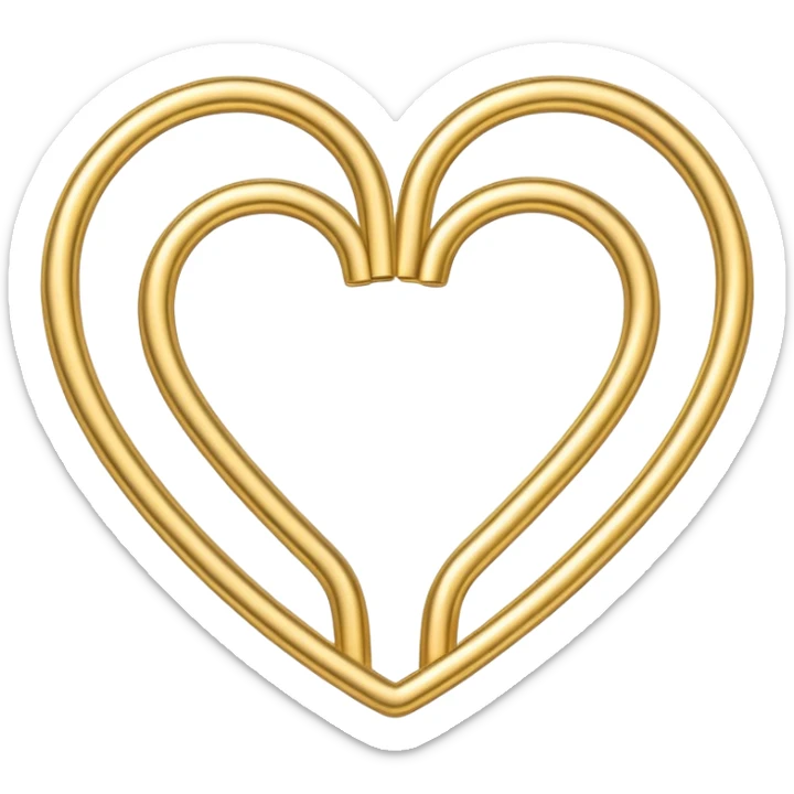 the heart is made from a paper clip, one side is gold and the other is silver sticker