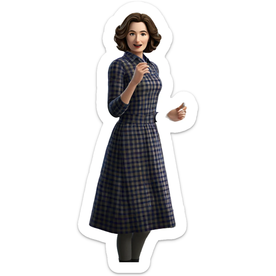 plaid dress girl indoors sticker