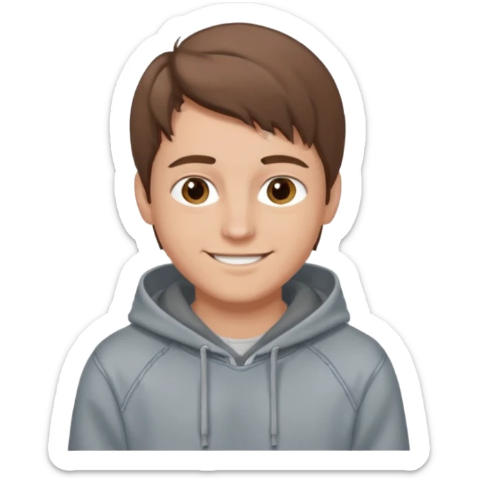 Kjekk gutt (lys i huden) som har pynta seg. Har på seg Jeans og grå hette genser og håret skal være  midtskill og fargen på håret er brunt. Litt øyevipper men ikke mye og litt mørke brun. Skal se HOT Å SEXY UT smile mer!!! sticker