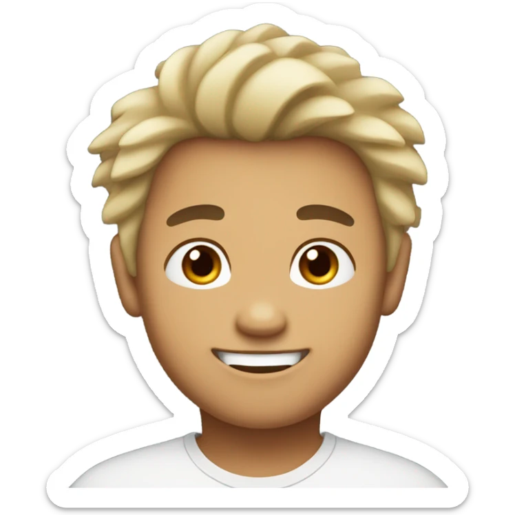 half chinese, half filipino guy with fair skin and cute smile and fluffy hair sticker