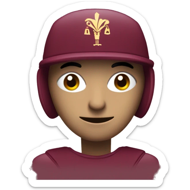 bot in claret color with the logo of Universidad Rey Juan Carlos in the background sticker