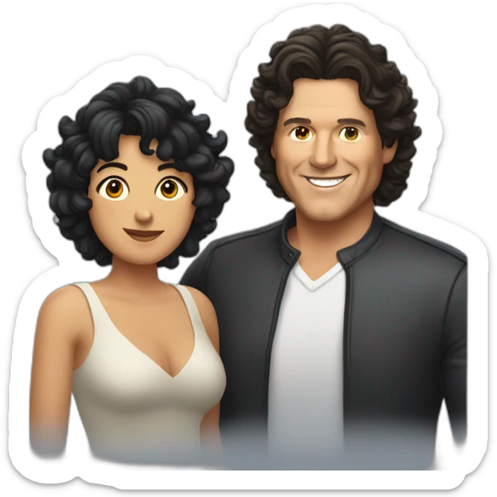 Carlos vives with an adult colombian short black hair sticker