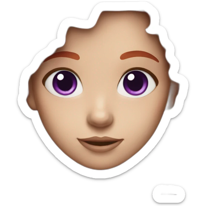 A girl with red hair and purple eyes with tall hair sticker