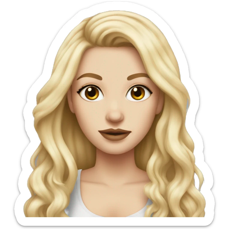 beautiful white girl with tattoos, with long blond hair  sticker