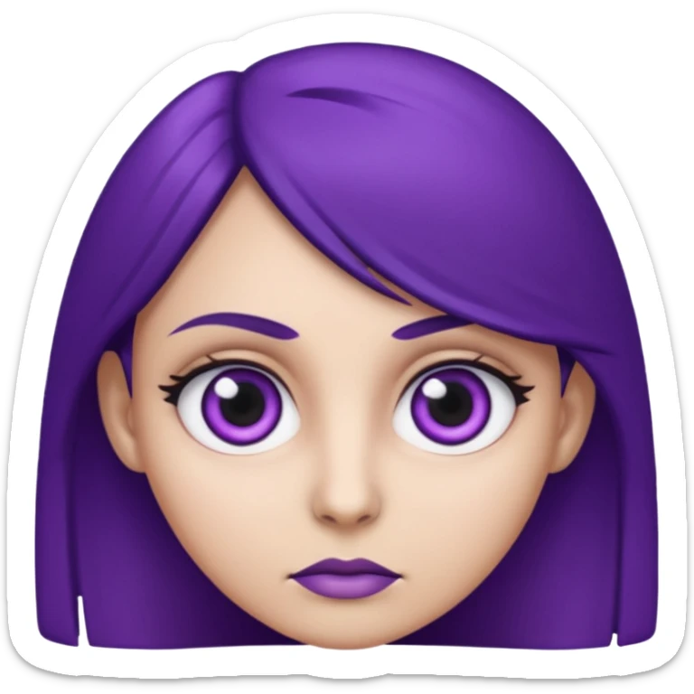 emoji of a racially ambiguous woman, who looks serious. no skin color please. use a color. sticker
