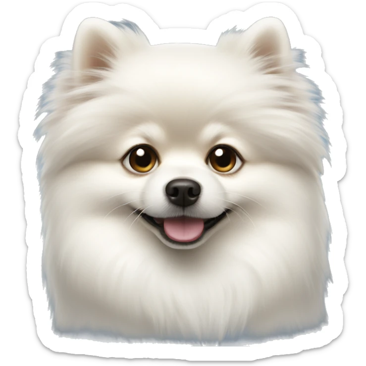 white pomeranian  sticker