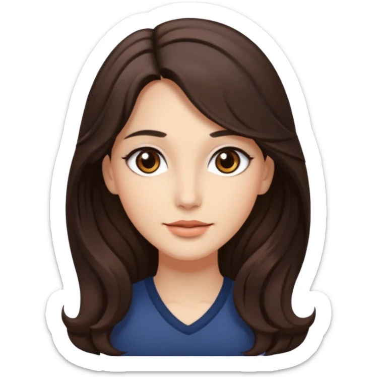 Briseide ha i capelli lunghi lunghi fino alla vita e castano scuro e leggermente ondulati, gli occhi castani e ha il viso allungato sticker