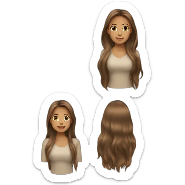 woman tan skin long hair with laptop sticker