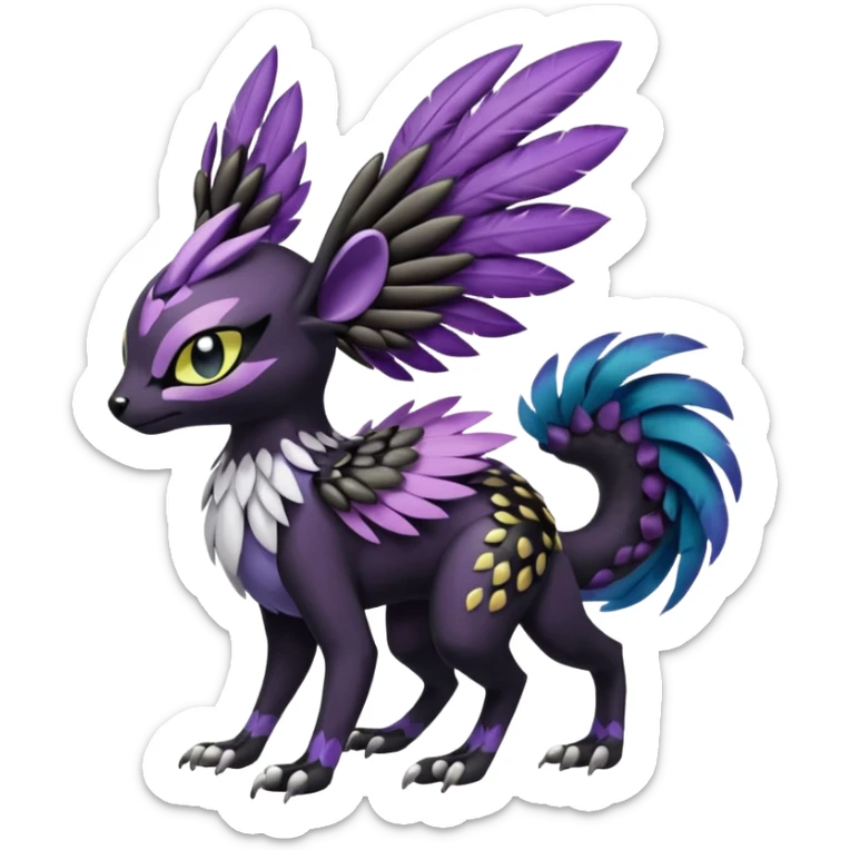 Meloetta-Liepard-Nargacuga-Noibat-Pokémon-Fakémon-fusion-hybrid-creature sticker
