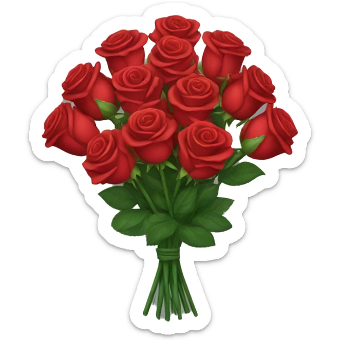 Red rose bouquet sticker